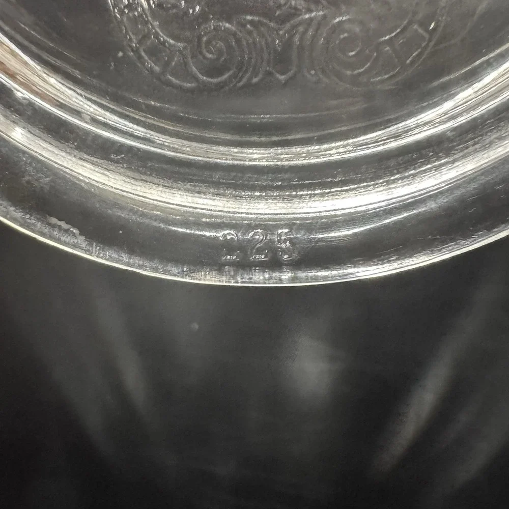 Vintage Glasbake 1Qt Clear Etched Glass Oval Poppy Casserole Dish‎ W Lid